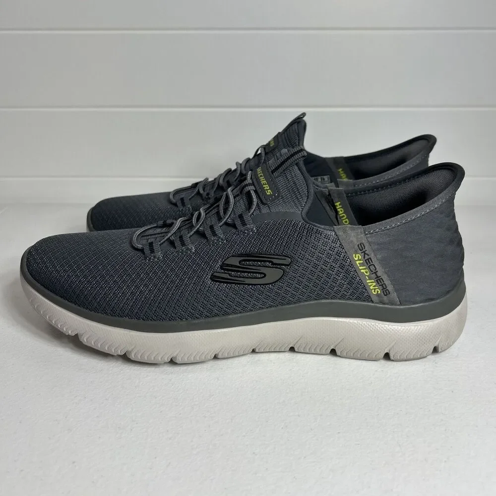Skechers Men’s Slip ins Shoes Size 8 Charcoal Gray Comfort Memory Foam Flaw